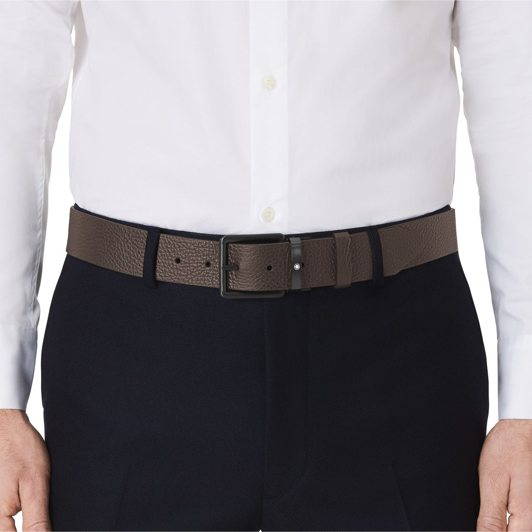 Montblanc Brown/Black 35 mm Reversible Leather Belt MB131187