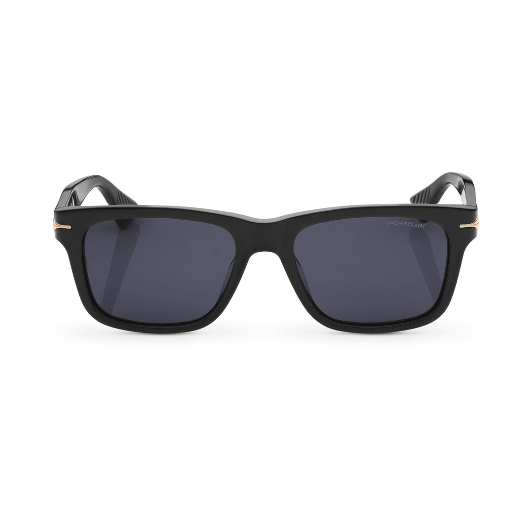 Montblanc Rectangular Sunglasses with Black Coloured Acetate Frame MB131230