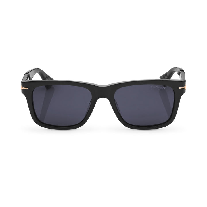 Montblanc Rectangular Sunglasses with Black Coloured Acetate Frame MB131230