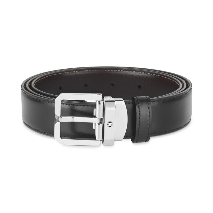 Montblanc Black/Brown 30 mm Reversible Leather Belt MB132873