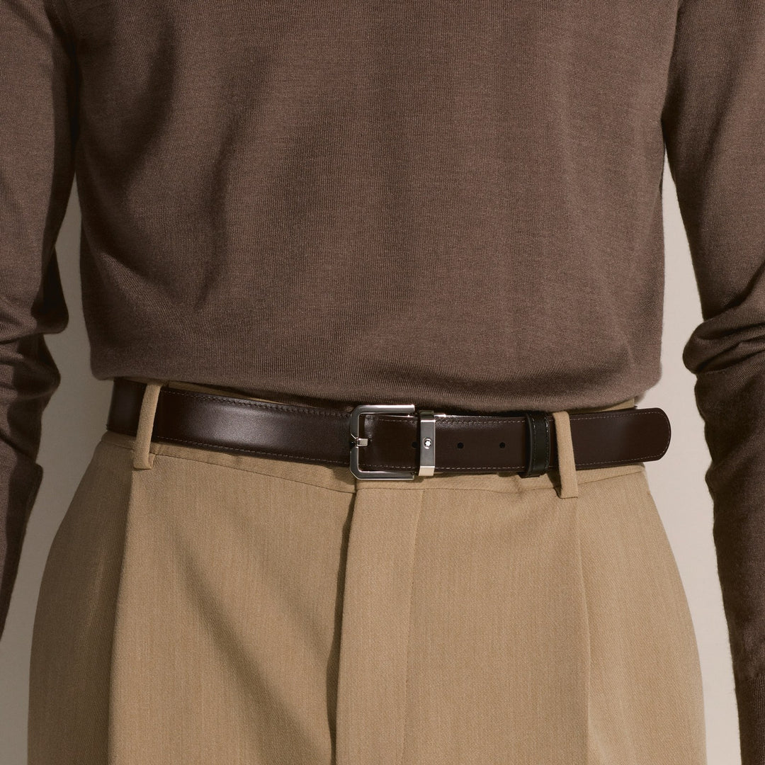 Montblanc Black/Brown 30 mm Reversible Leather Belt MB132873