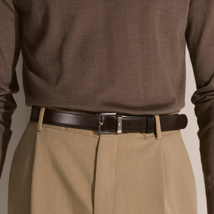 Montblanc Black/Brown 30 mm Reversible Leather Belt MB132873