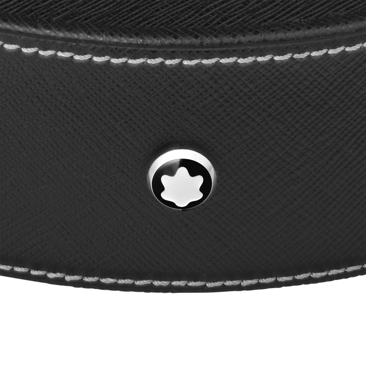 Montblanc Round desk tray in black leather (Large) MB133160