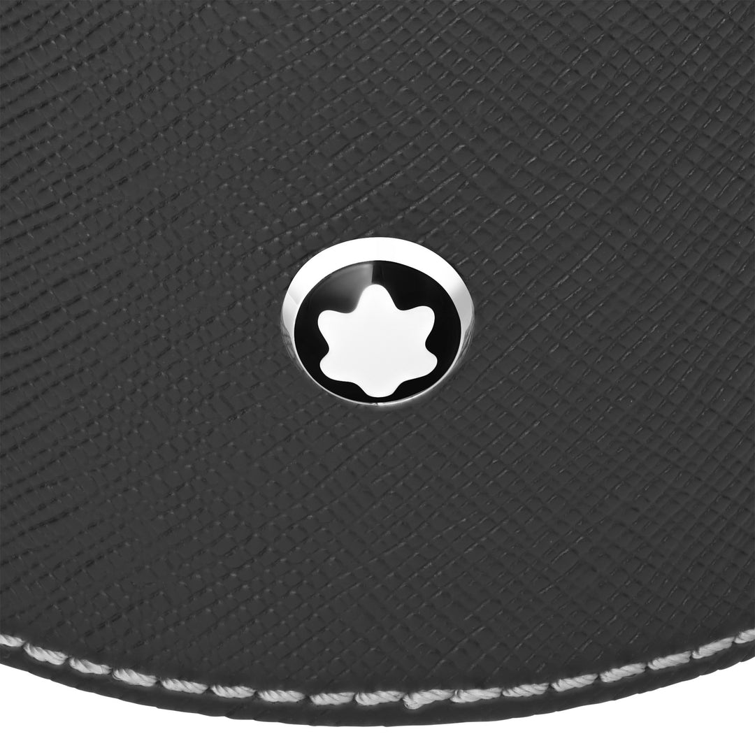 Montblanc Round desk tray in black leather (Medium) MB133161