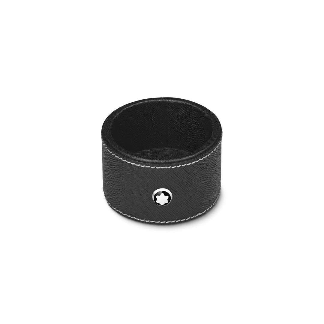 Montblanc Round desk tray in black leather (Small) MB133162