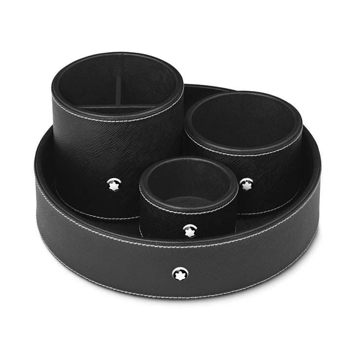 Montblanc Round pen holder in black leather MB133163