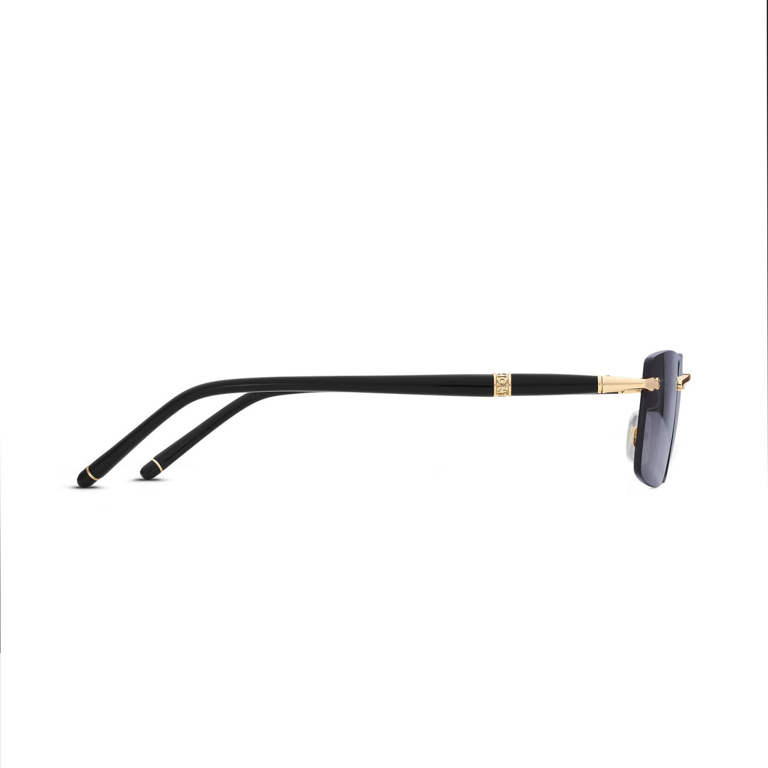 Montblanc Rectangular Sunglasses with Gold-Colored Metal Frame MB133465