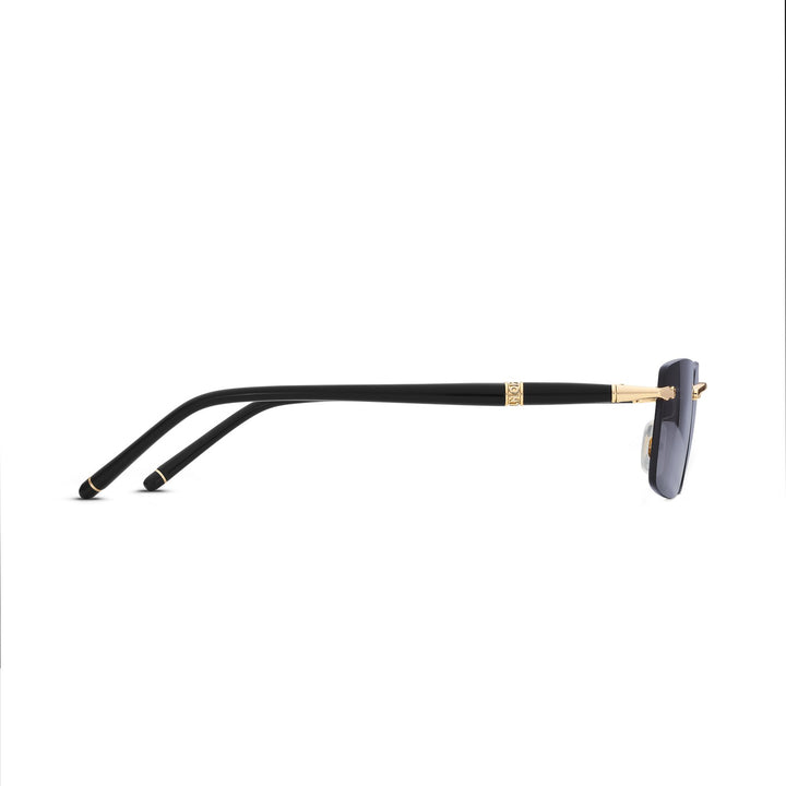 Montblanc Rectangular Sunglasses with Gold-Colored Metal Frame MB133465