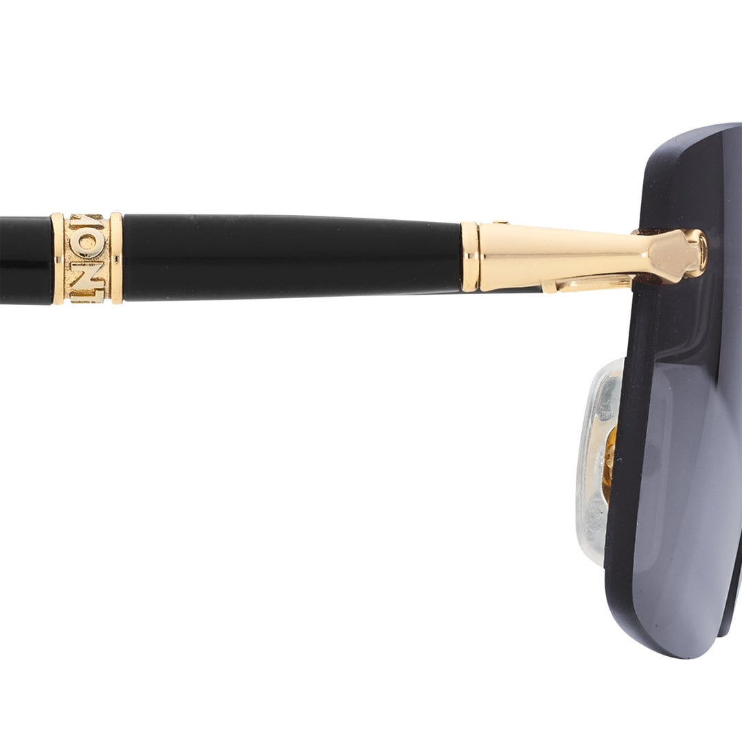 Montblanc Rectangular Sunglasses with Gold-Colored Metal Frame MB133465