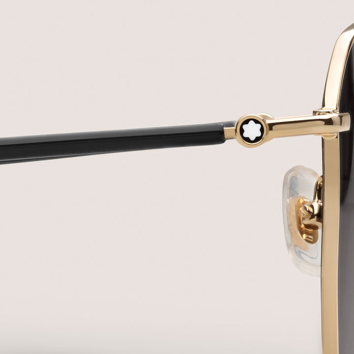 Montblanc Squared Sunglasses with Gold Coloured Metal Frame MB134414