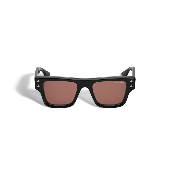 Montblanc Rectangular Sunglasses with Black Acetate Frame MB134415