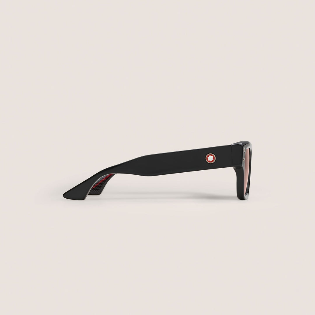Montblanc Rectangular Sunglasses with Black Acetate Frame MB134415