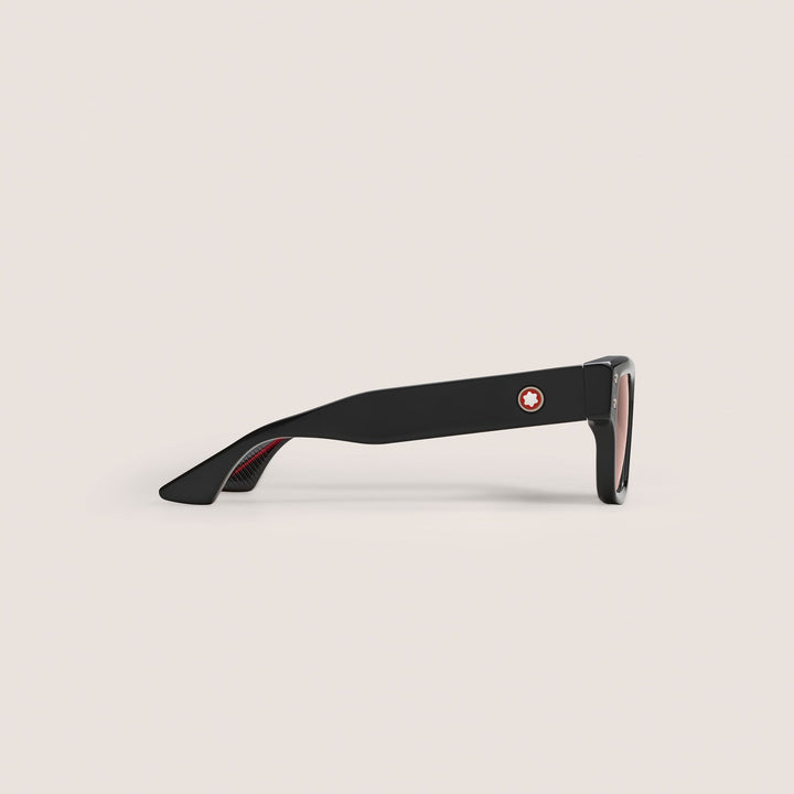 Montblanc Rectangular Sunglasses with Black Acetate Frame MB134415