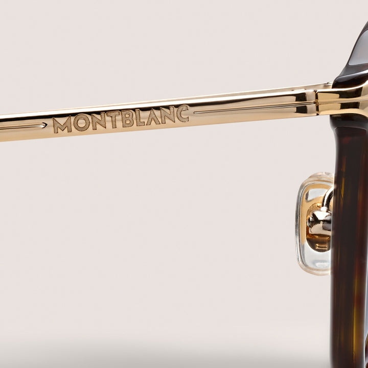 Montblanc Round Sunglasses with Havana Acetate Frame MB134461