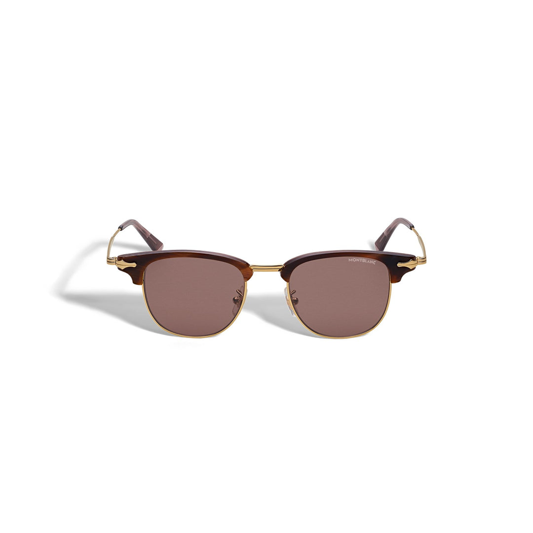 Montblanc Rectangular Sunglasses Gold Coloured Metal Frame MB134462