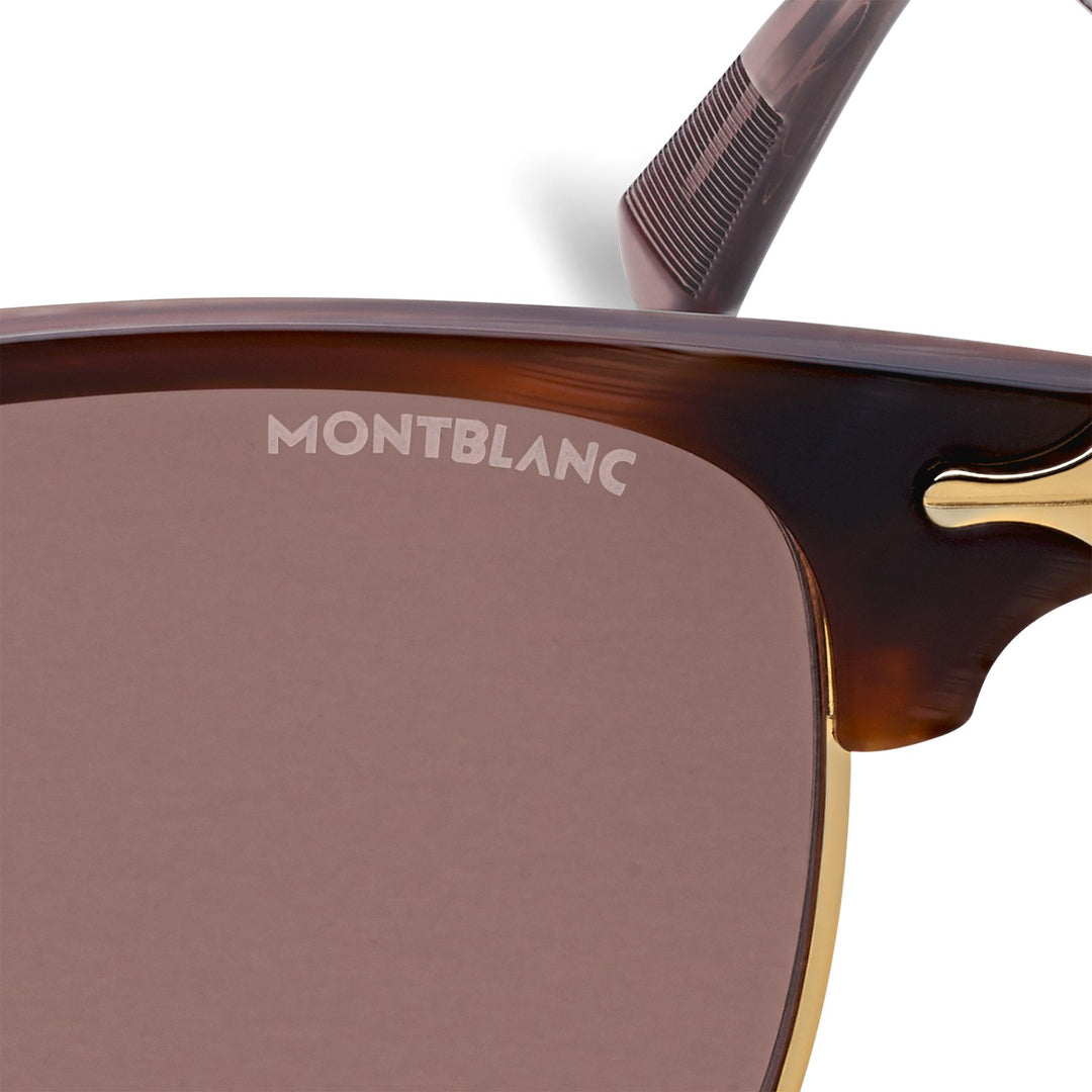 Montblanc Rectangular Sunglasses Gold Coloured Metal Frame MB134462