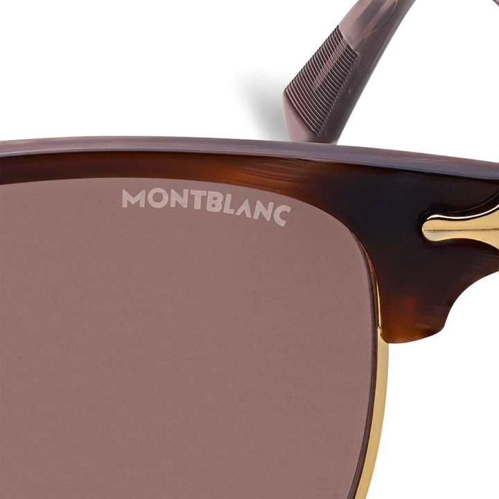 Montblanc Rectangular Sunglasses Gold Coloured Metal Frame MB134462