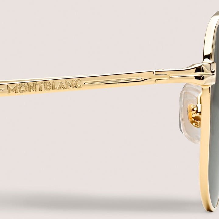 Montblanc Squared Sunglasses with Gold Coloured Metal Frame MB134464