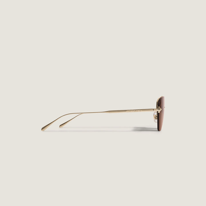 Montblanc Oval Sunglasses with Gold Coloured Metal Frame MB135570