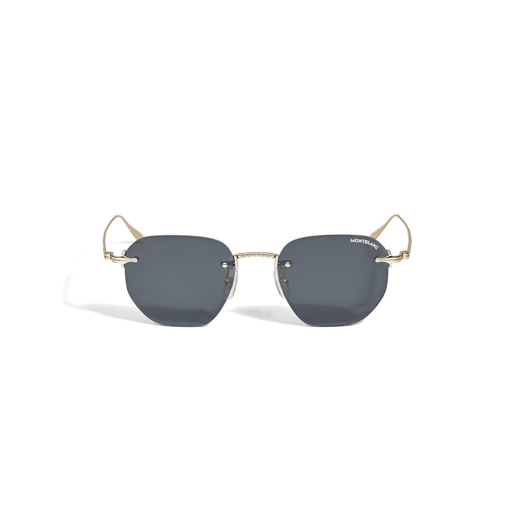 Montblanc Round Sunglasses with Gold Coloured Metal Frame MB135572