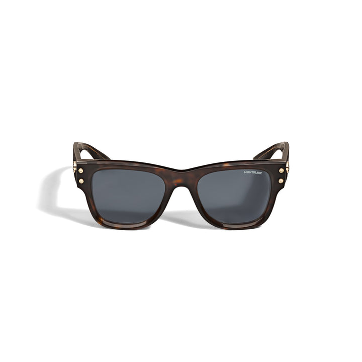 Montblanc Squared Sunglasses with Havana Coloured Acetate Frame MB135576