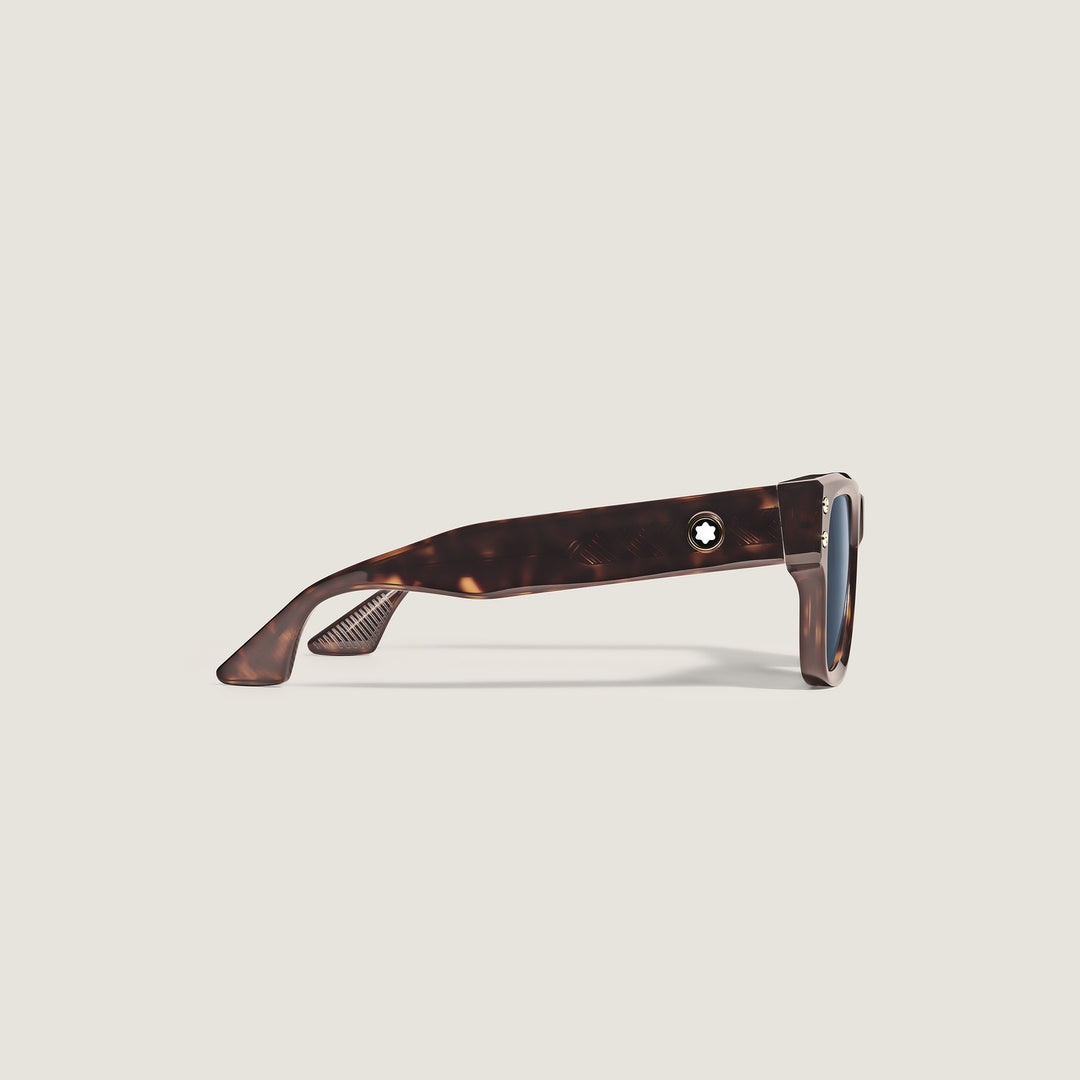 Montblanc Squared Sunglasses with Havana Coloured Acetate Frame MB135576