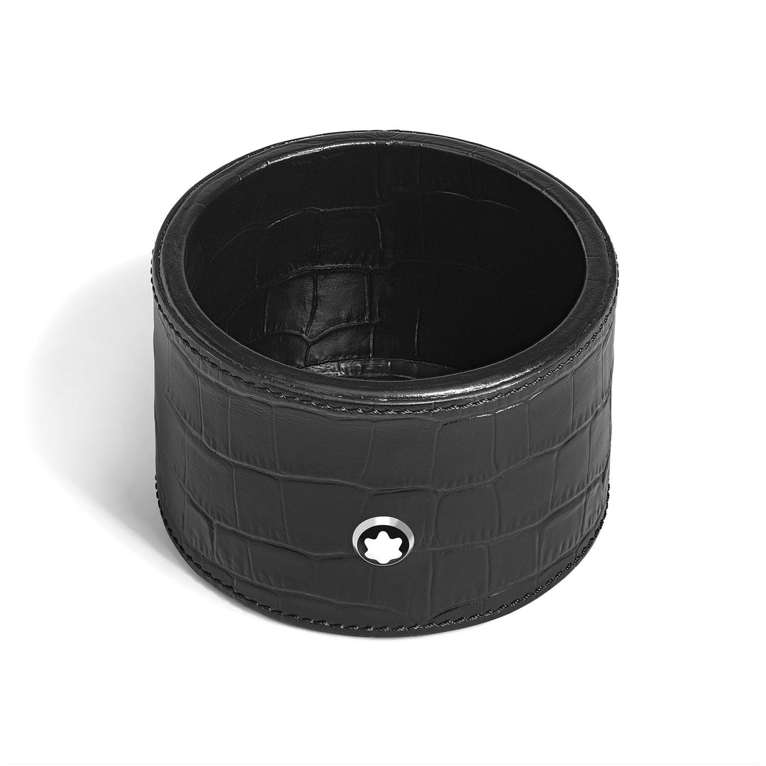 Montblanc Desk Tray Medium, Croco-Embossed Leather, Black MB135982