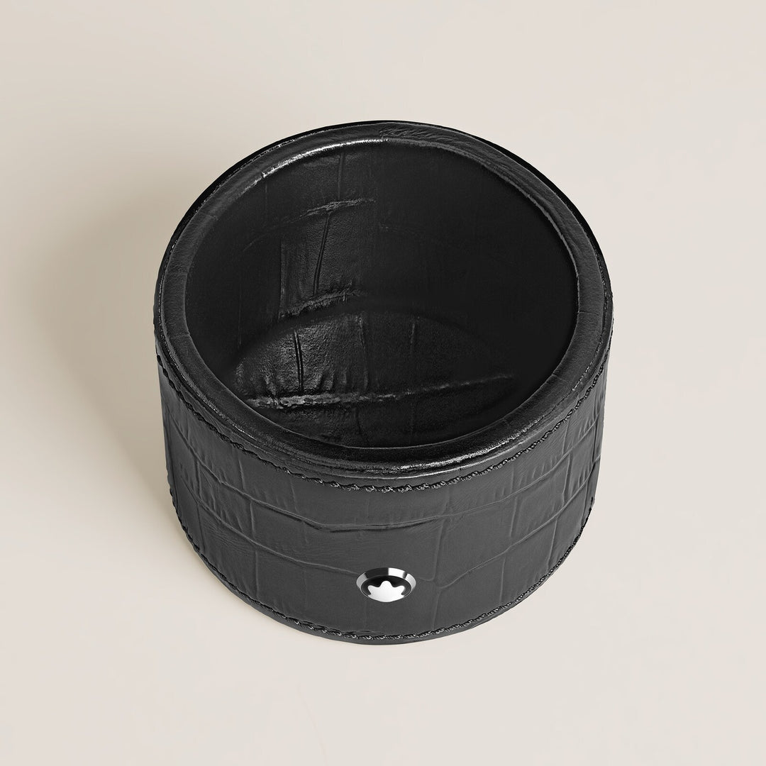 Montblanc Desk Tray Medium, Croco-Embossed Leather, Black MB135982
