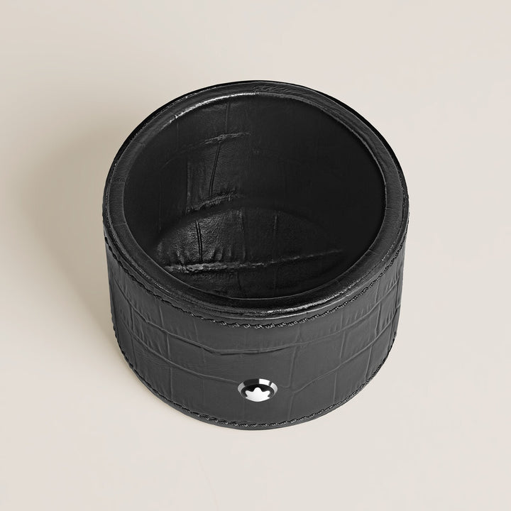 Montblanc Desk Tray Medium, Croco-Embossed Leather, Black MB135982