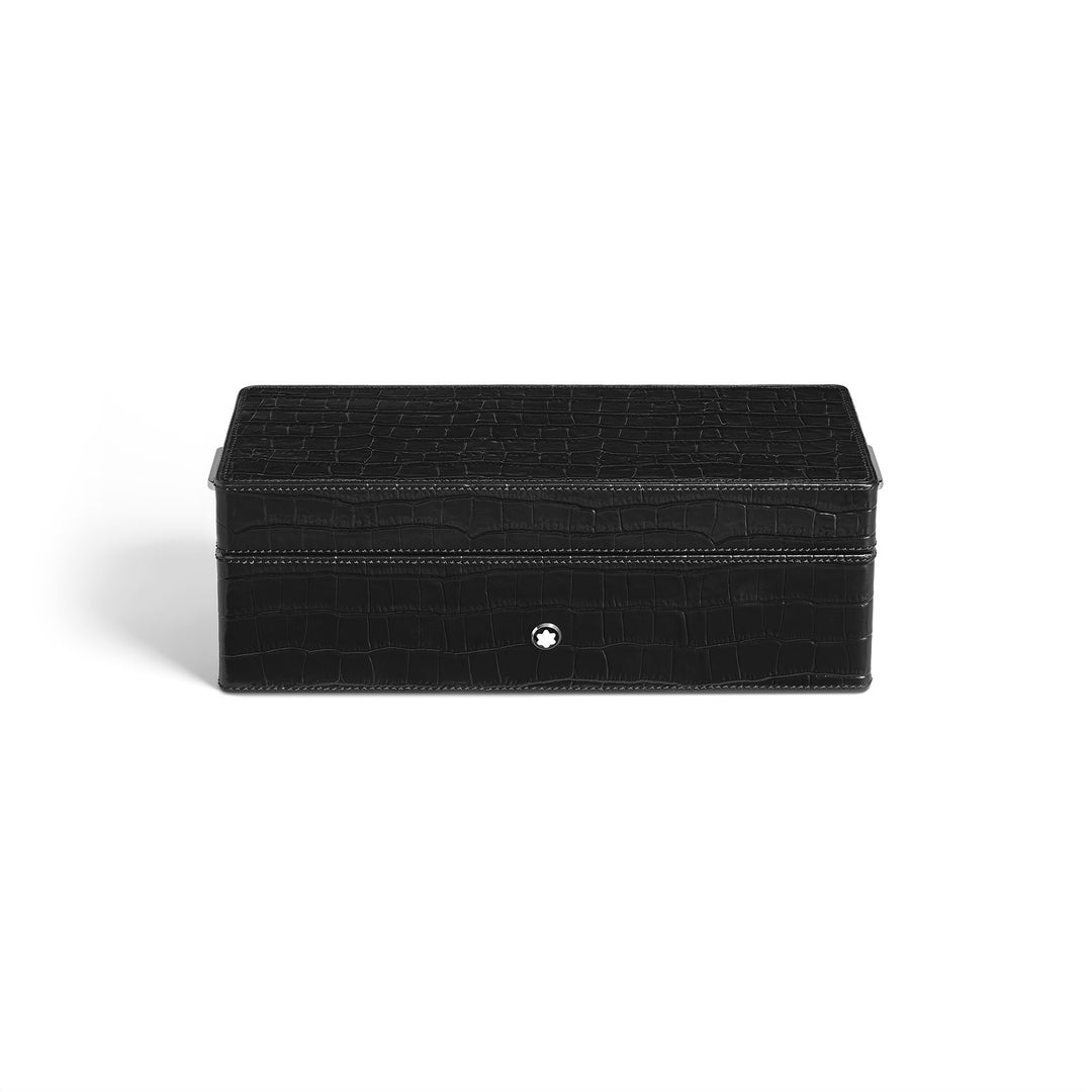 Montblanc Pen Box, Croco-Embossed Leather, Black MB135988
