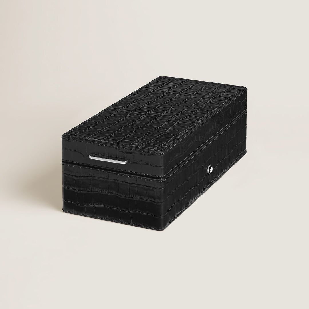 Montblanc Pen Box, Croco-Embossed Leather, Black MB135988