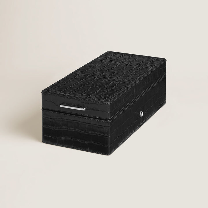 Montblanc Pen Box, Croco-Embossed Leather, Black MB135988