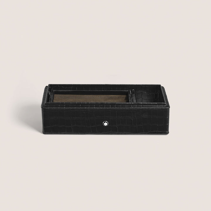 Montblanc Pen Box, Croco-Embossed Leather, Black MB135988