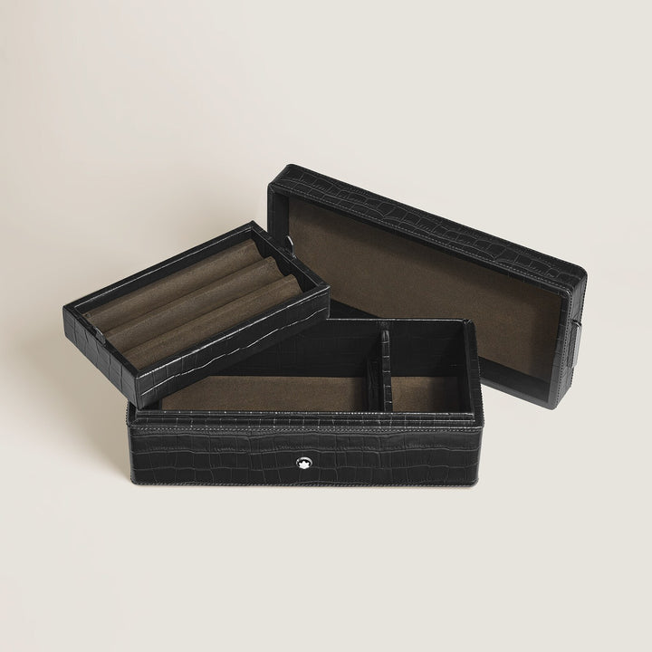 Montblanc Pen Box, Croco-Embossed Leather, Black MB135988