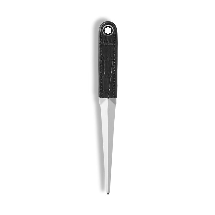 Montblanc Letter Opener, Croco-Embossed Leather, Black MB136156