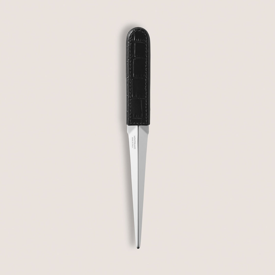 Montblanc Letter Opener, Croco-Embossed Leather, Black MB136156