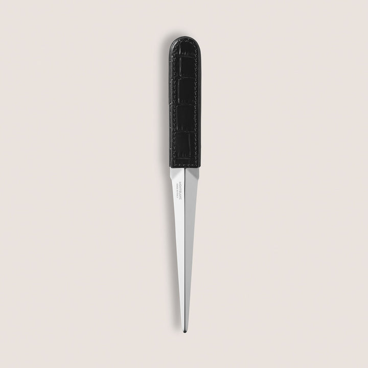Montblanc Letter Opener, Croco-Embossed Leather, Black MB136156