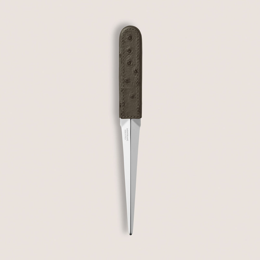 Montblanc Letter Opener, Ostrich-Embossed Leather, Khaki MB136550