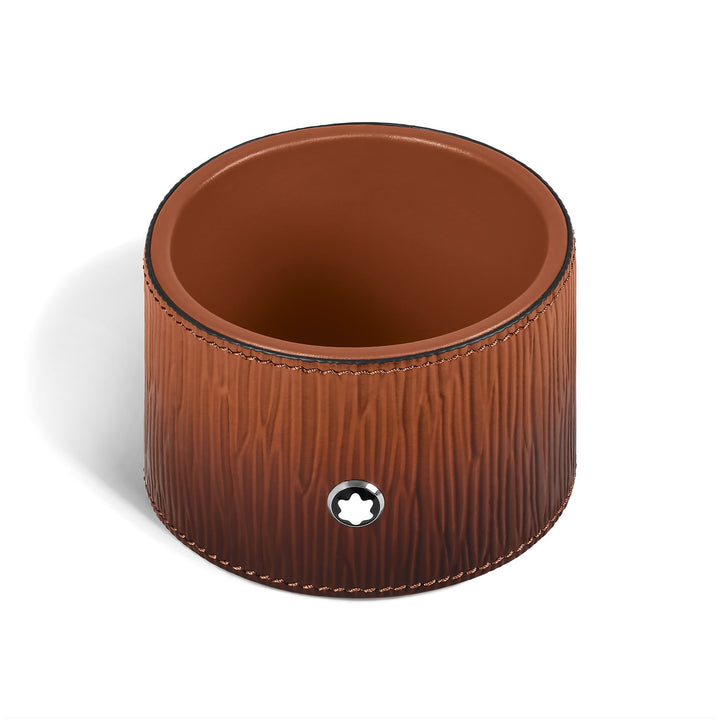 Montblanc Medium Round Desk Tray in Corteccia Sfumato Leather MB136839