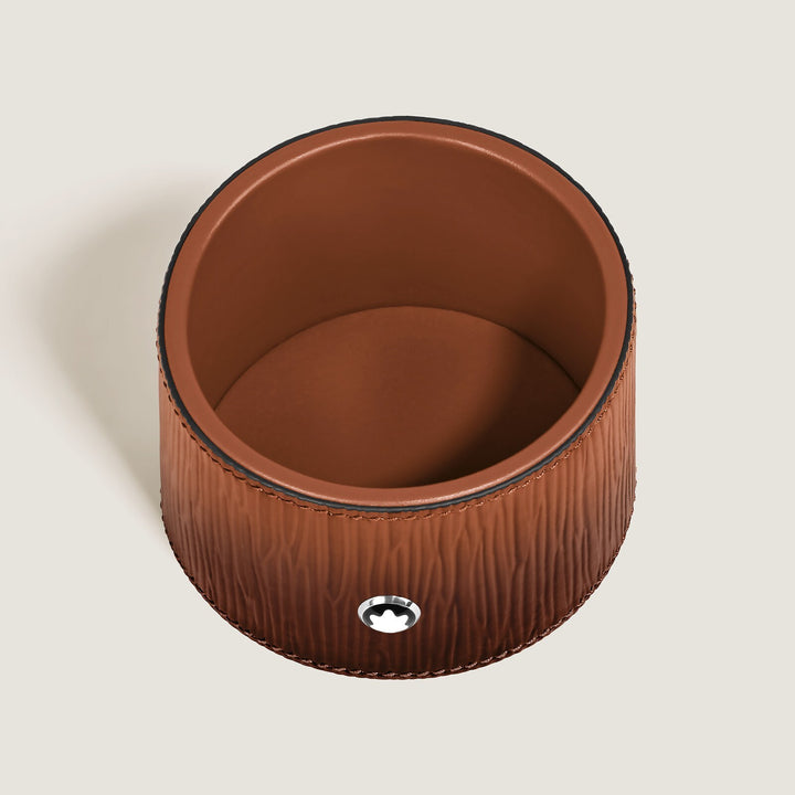 Montblanc Medium Round Desk Tray in Corteccia Sfumato Leather MB136839