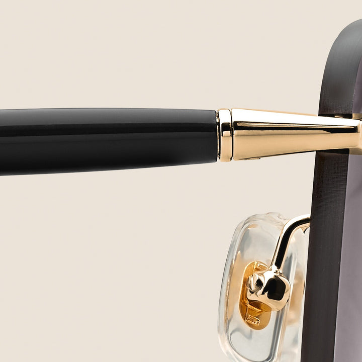 Montblanc Round Sunglasses with Gold Coloured Metal Frame MB136910