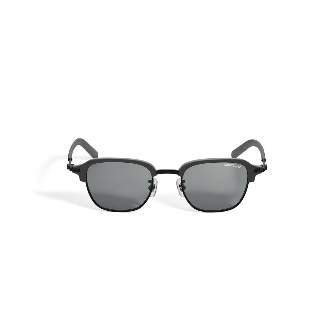 Montblanc Rectangular Sunglasses with Black Metal Frame MB136911