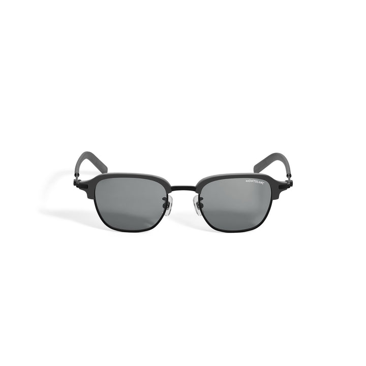 Montblanc Rectangular Sunglasses with Black Metal Frame MB136911