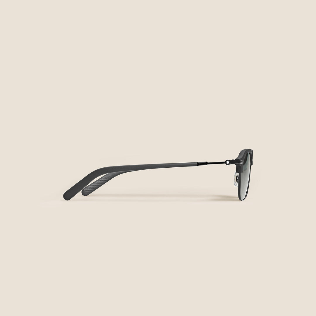 Montblanc Rectangular Sunglasses with Black Metal Frame MB136911