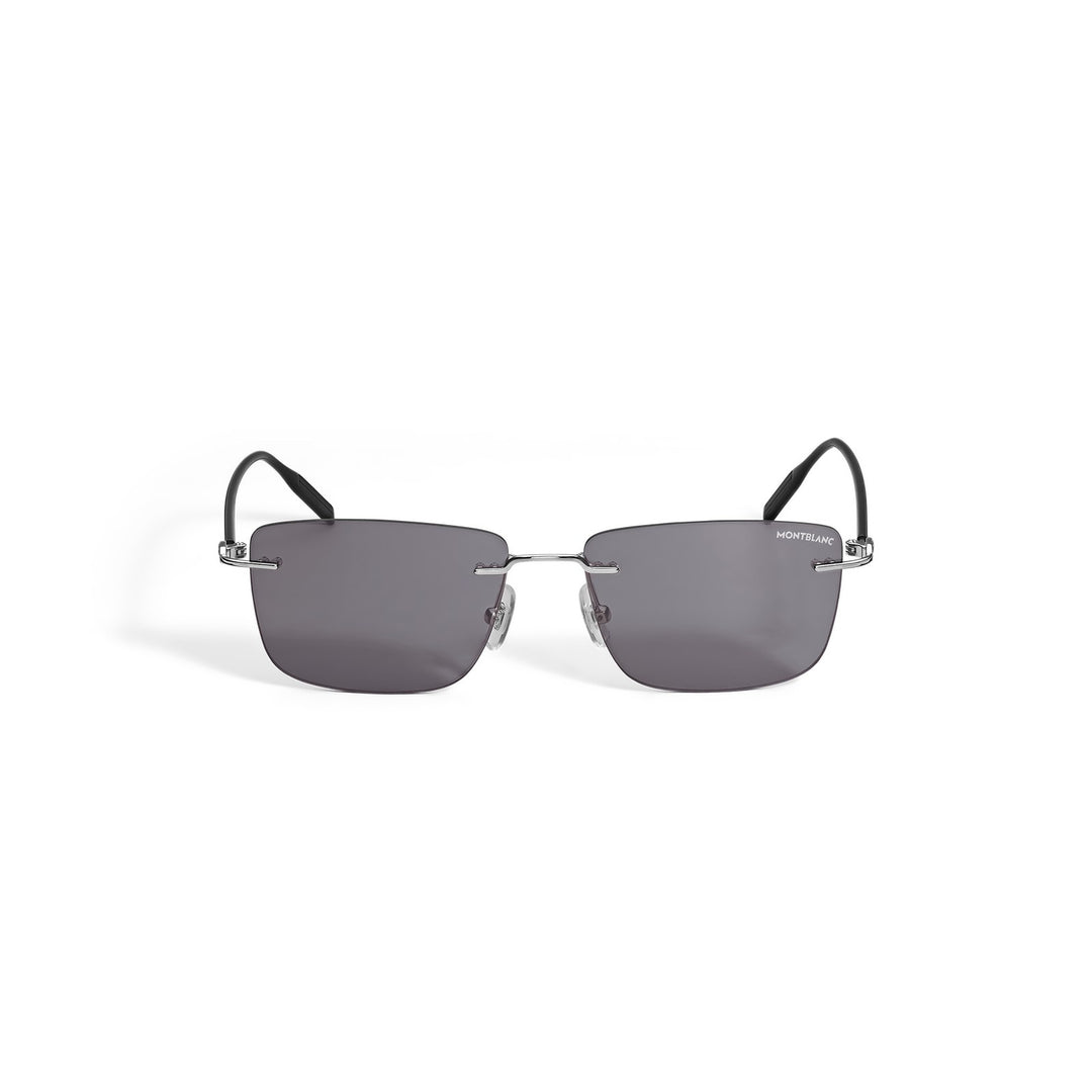 Montblanc Rectangular Sunglasses with Silver Col Metal Frame MB136915