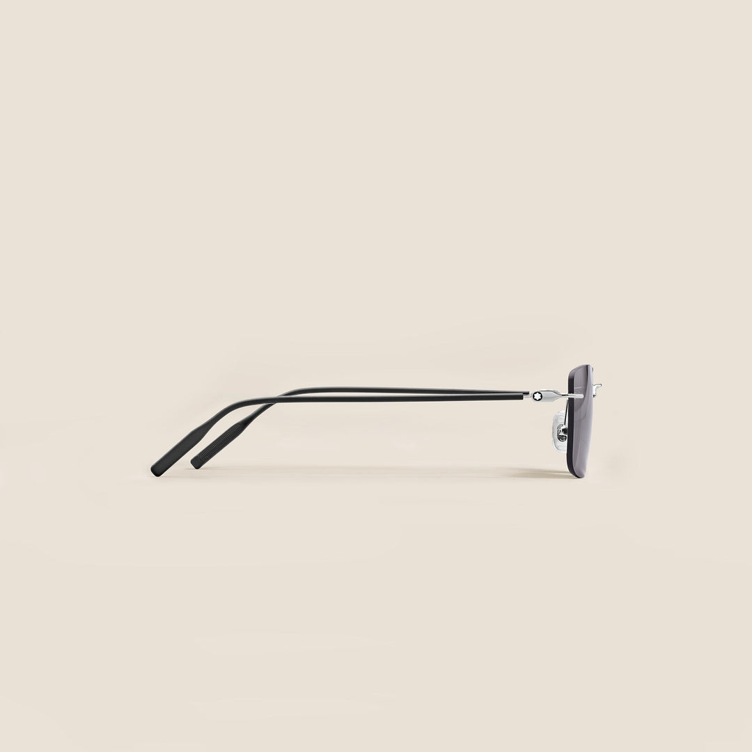 Montblanc Rectangular Sunglasses with Silver Col Metal Frame MB136915