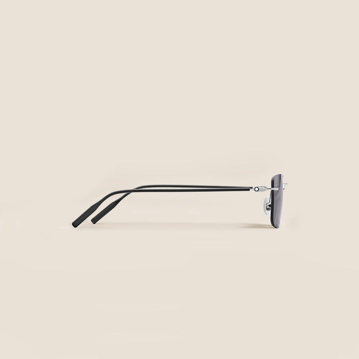 Montblanc Rectangular Sunglasses with Silver Col Metal Frame MB136915