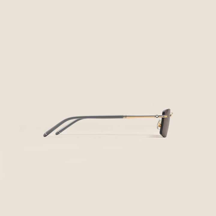 Montblanc Rectangular Sunglasses with Gold Col Metal Frame MB136916