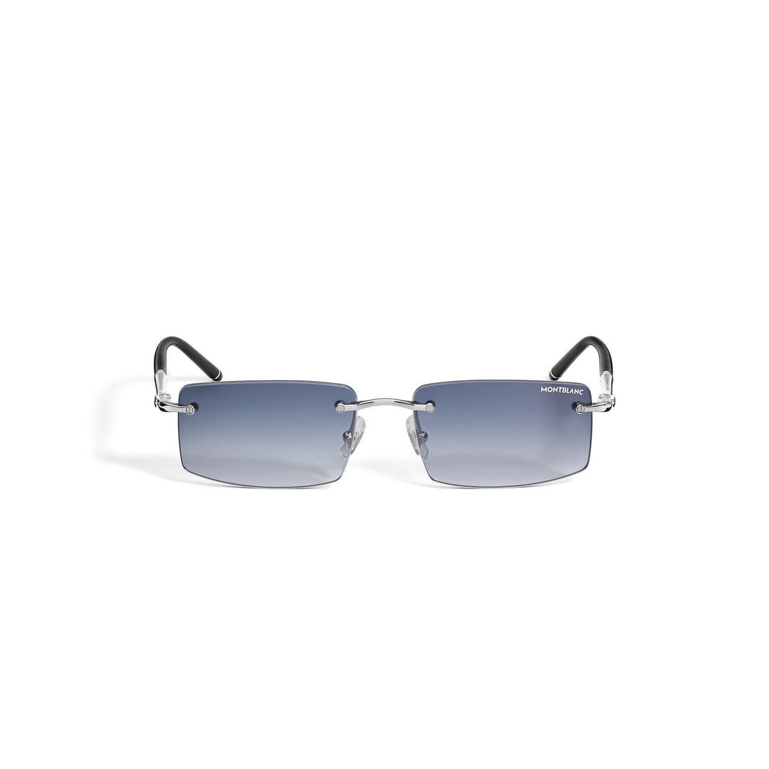 Montblanc Rectangular Sunglasses with Silver Col Metal Frame MB136917