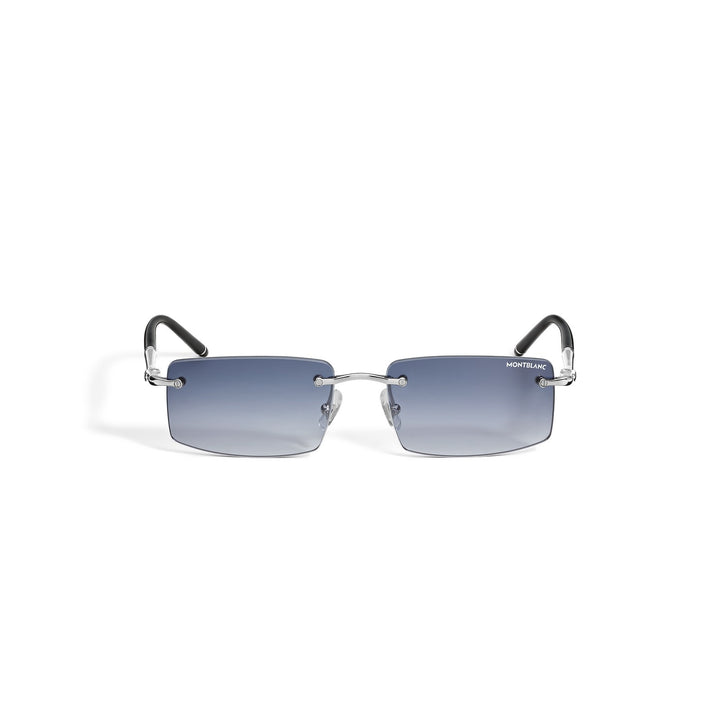 Montblanc Rectangular Sunglasses with Silver Col Metal Frame MB136917